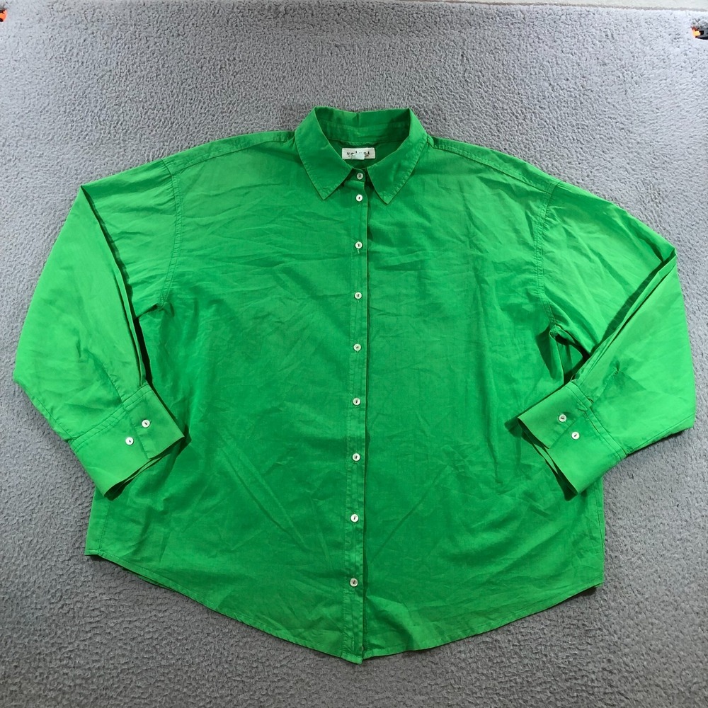 velvet by graham spencer shirt womens L lime green